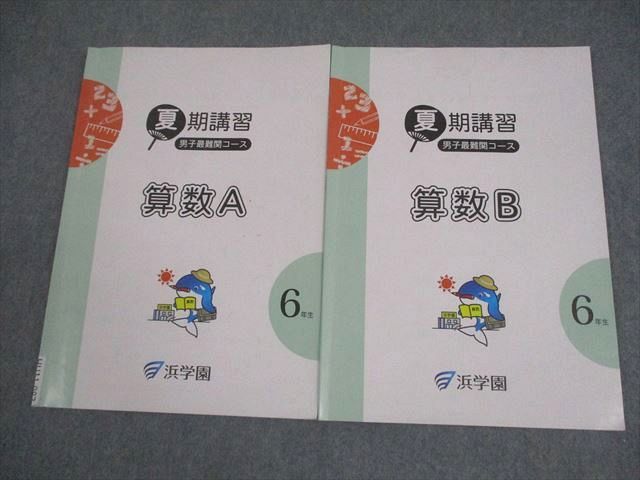 浜学園 小6 算数 夏期講習 男子最難関コース 算数A/B 2025 計2冊 007m2D