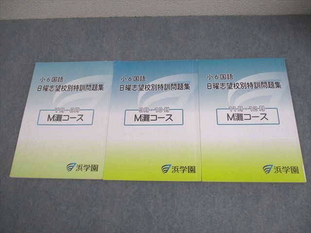 浜学園小6国語 日曜志望校別特訓問題集　Ｍ灘コースセット 浜学園 小6 国語 M灘コース 日曜志望校別特訓問題集 7～12
