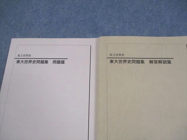 鉄緑会 東京大学 高3 世界史 東大世界史問題集 問題/解答解説篇