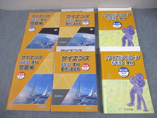 浜学園 小6 理科 サイエンス/ファイナルアプローチ 第1/2分冊 通年セット 2025 計6冊 066R2D
