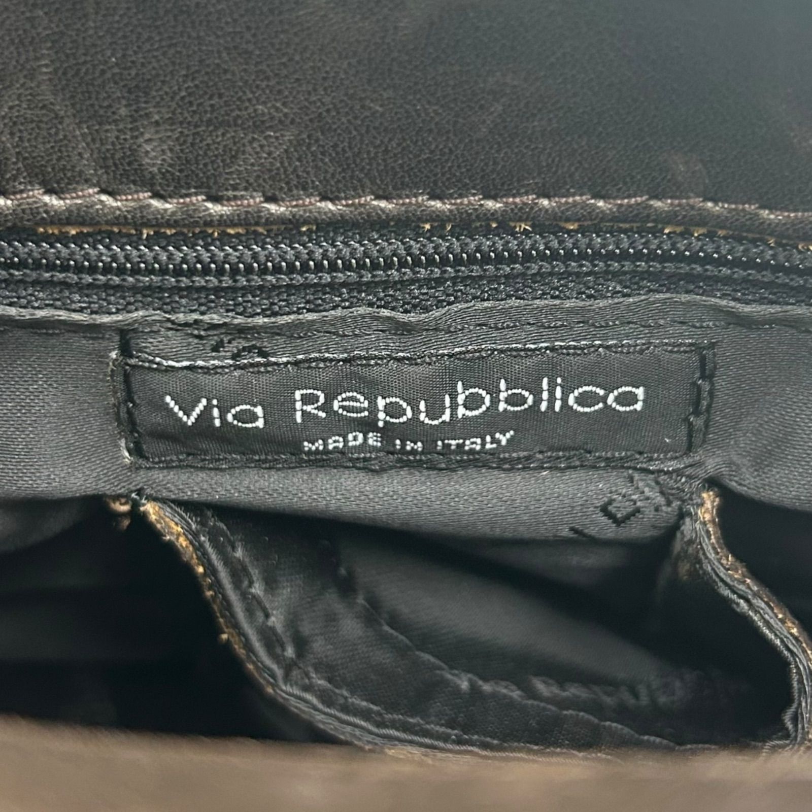 Via Repubblica ヴィア リパブリカ ハンドバッグ Y2K ブラウンレザー