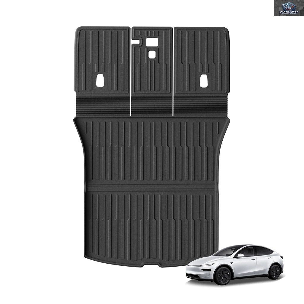 テスラ モデルY 2025年/2026年発売 トランクマット TPE 防水 傷防止 一体型カーゴライナー カーバックレストパッド
