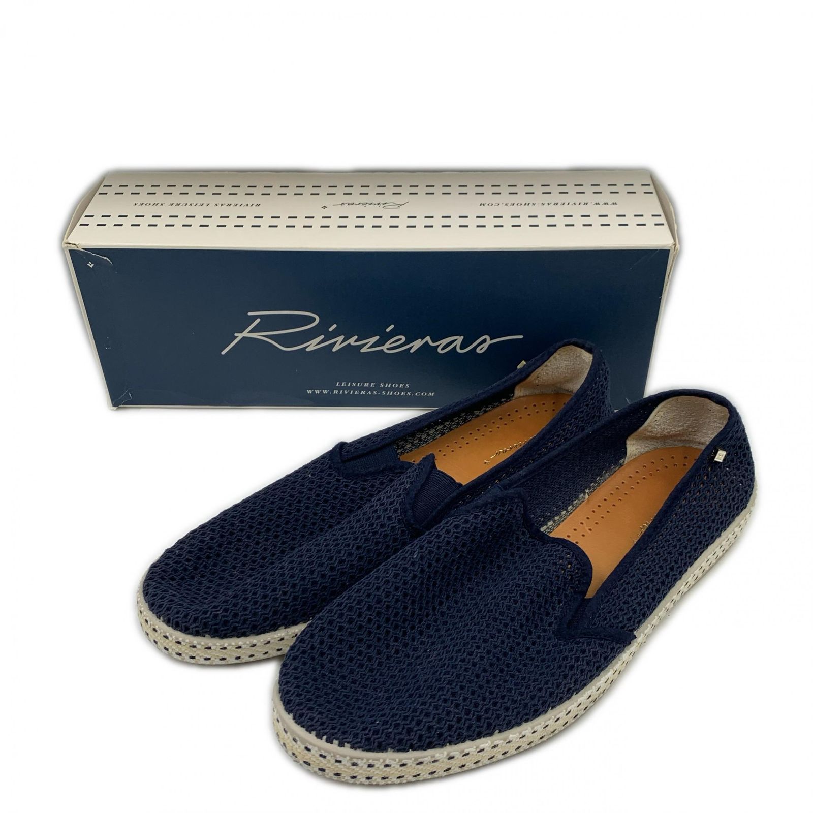 Rivieras リヴィエラ レジャーシューズ メッシュ MARINE30°スリッポン メンズ ネイビー 中古