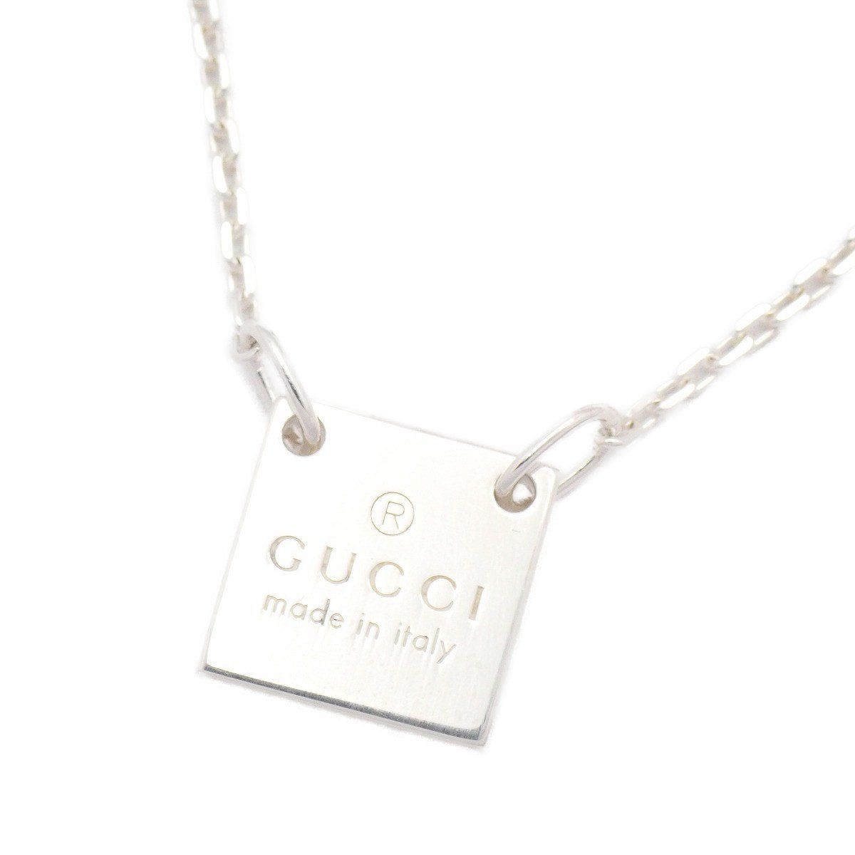 GUCCI グッチ スクエア プレート ネックレス シルバー925【いおき質店】