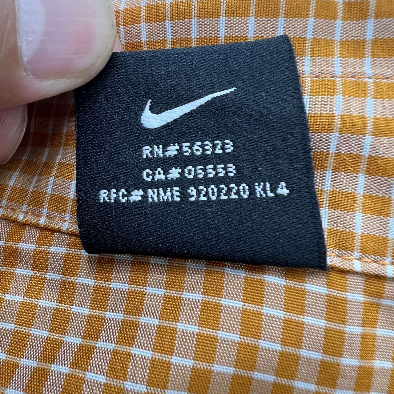 ナイキ ACG 半袖シャツ メンズ M オレンジ ギンガムチェック