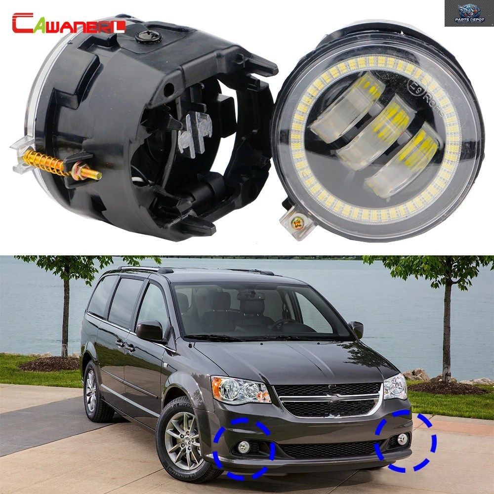 2個入り 30W 車用運転席・助手席LEDフォグランプ DRL エンジェルアイ デイタイムランニングランプ 6000LM ダッジ グランドキャラバン 2010