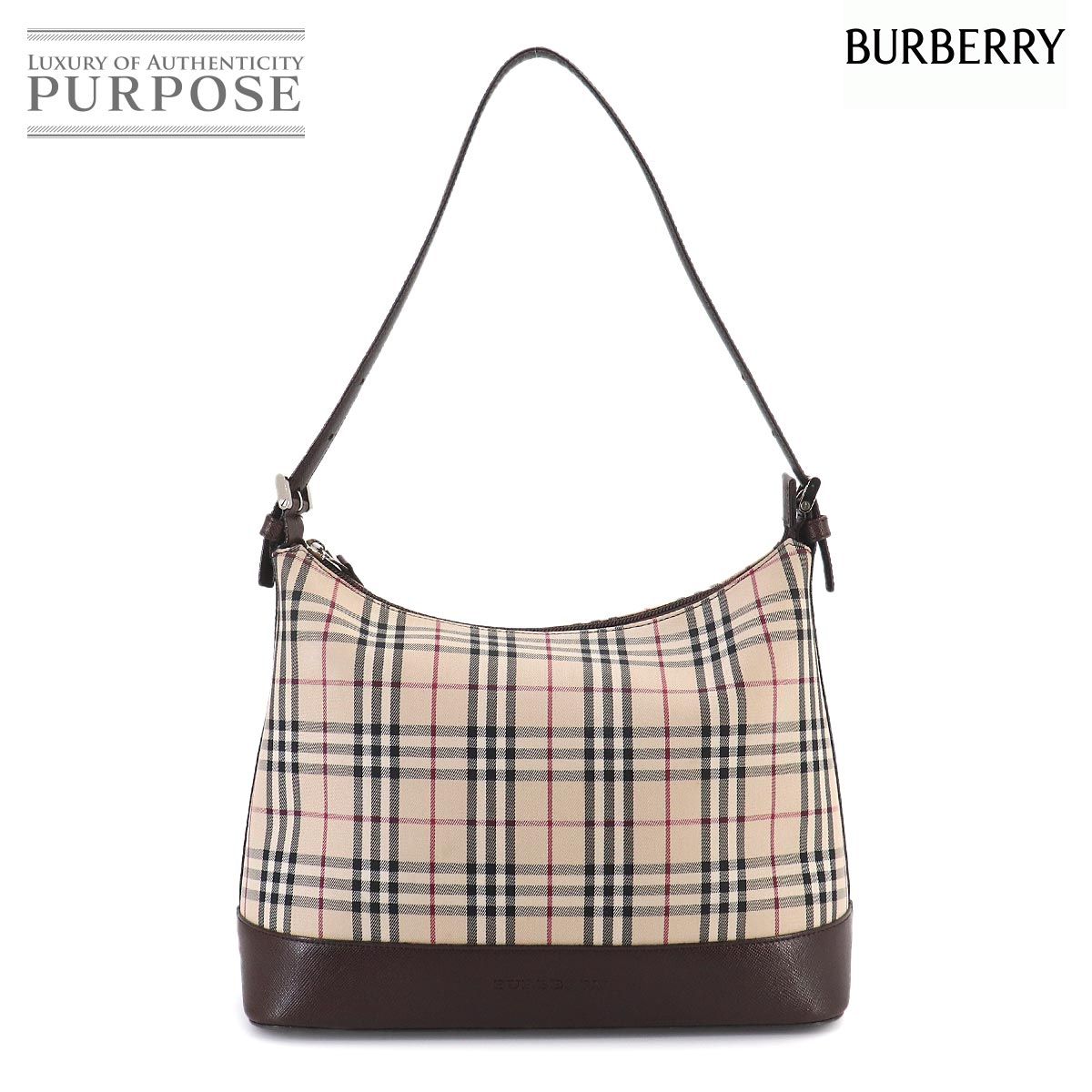 バーバリー BURBERRY ノバチェック ショルダー バッグ キャンバス レザー ベージュ ブラウン Shoulder Bag 90320965