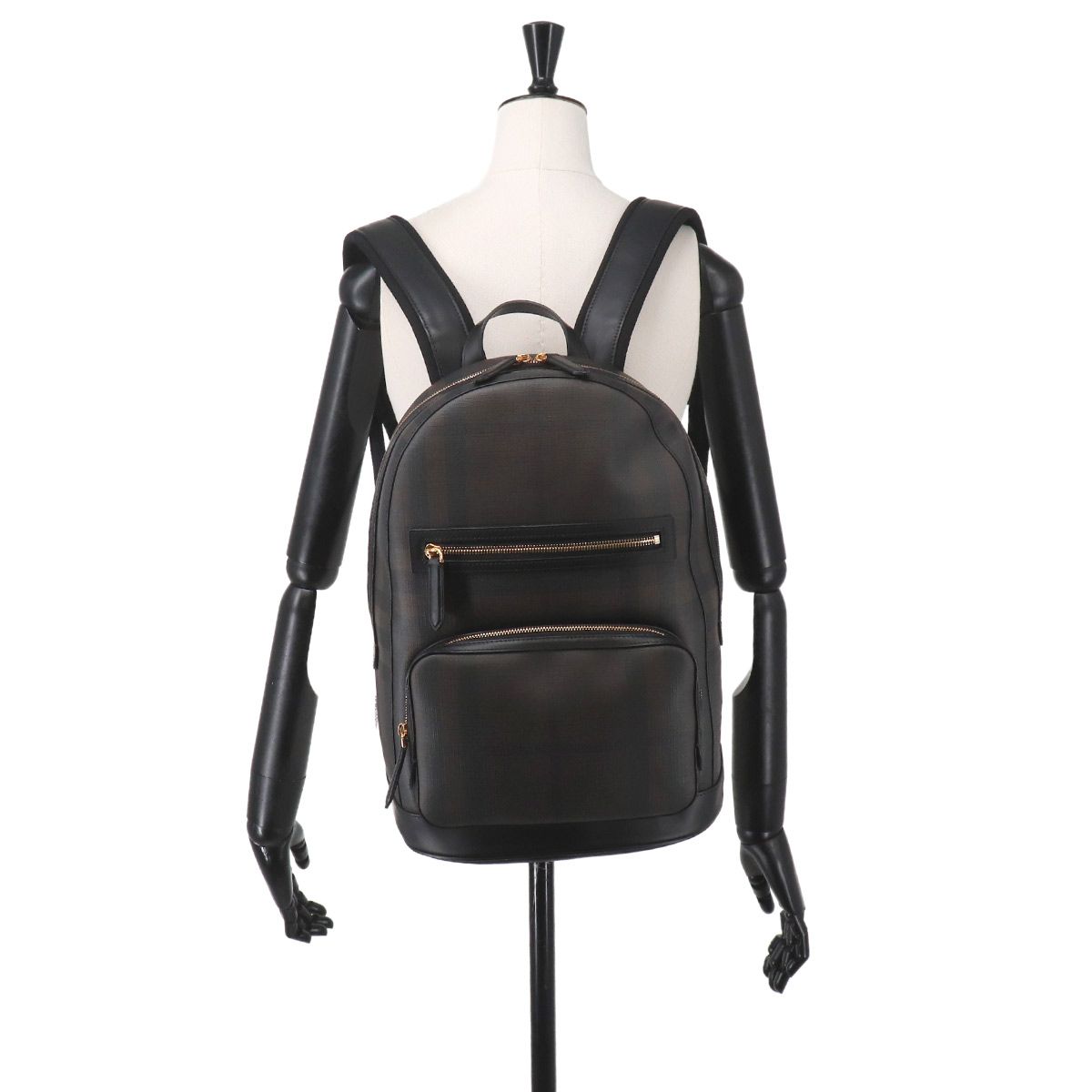 新品同様 バーバリー BURBERRY スモークドチェック バックパック PVC 