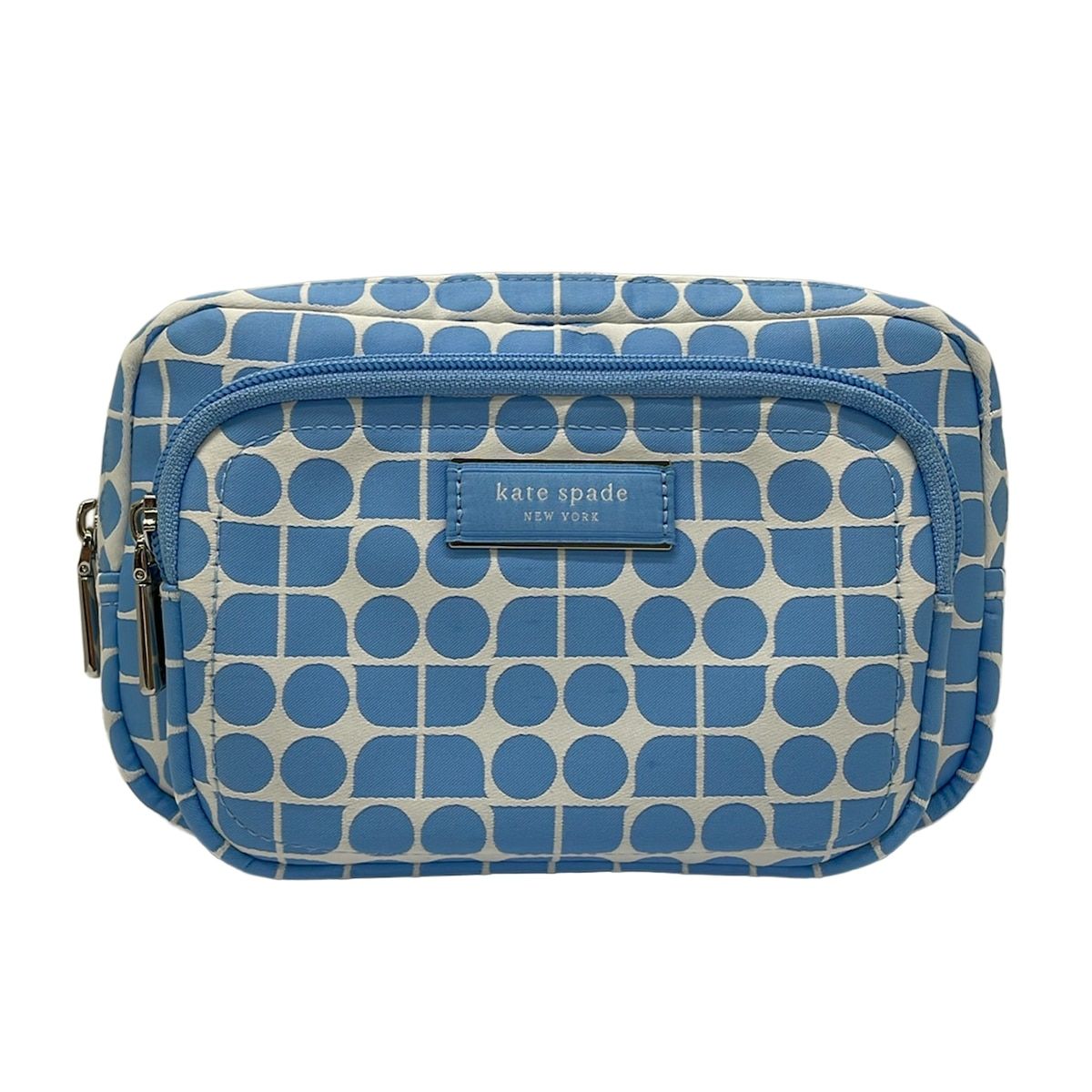 Kate spade(ケイトスペード) ウエストポーチ ノエル ジャカード ベルト バッグ KG240 ライトブルー×白