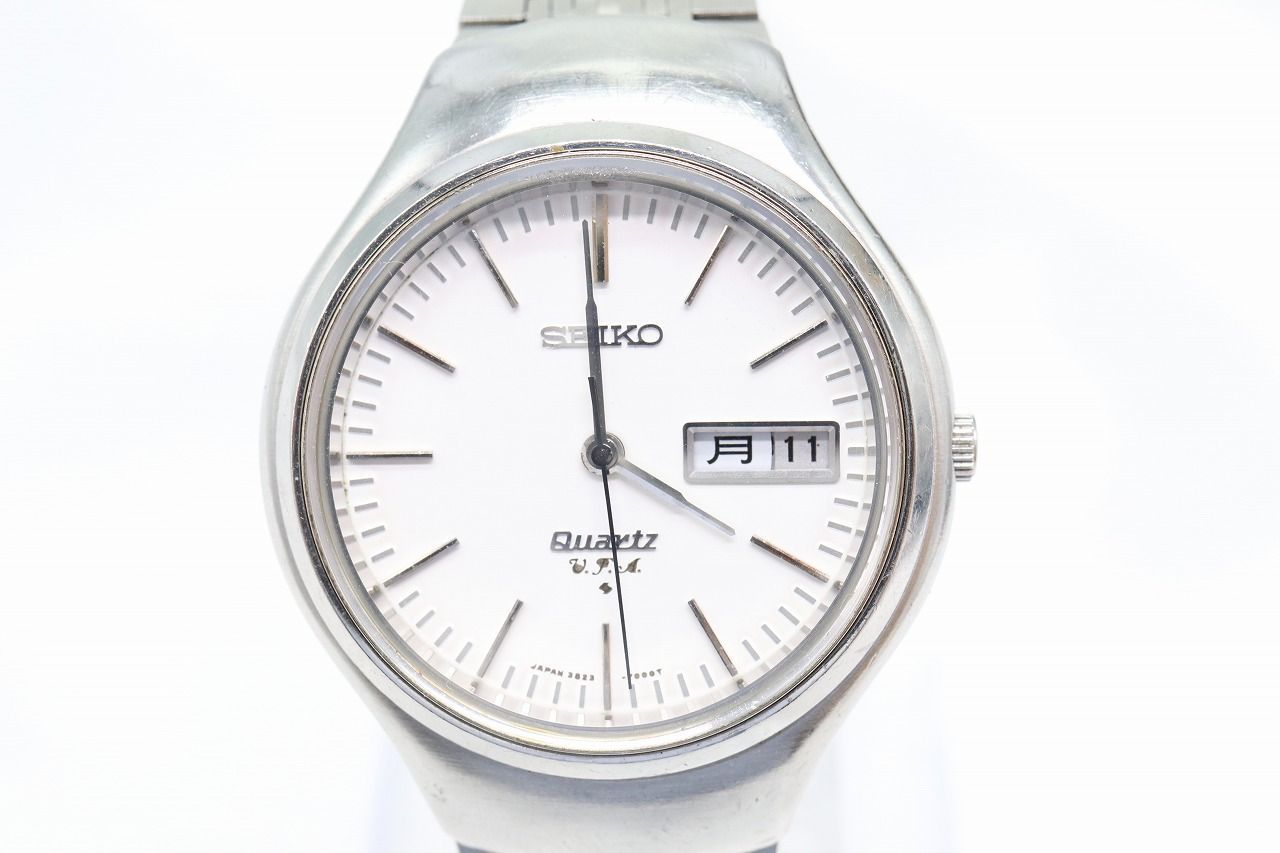 【W304-187】★超レア★動作品 電池交換済 SEIKO セイコー 38クオーツVFA デイデイト 腕時計 3823-7001 メンズ