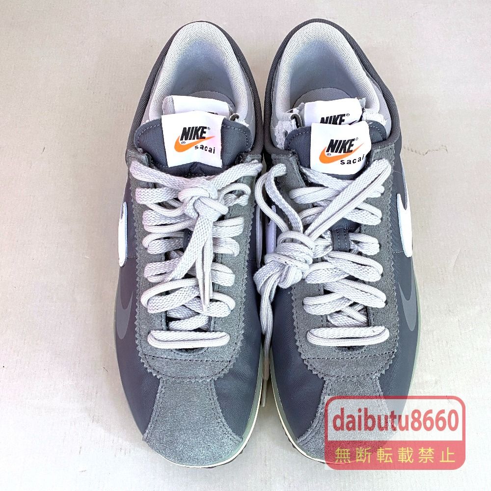 03w26871【タグ/箱付き美品】sacai × Nike Zoom Cortez Iron Grey
