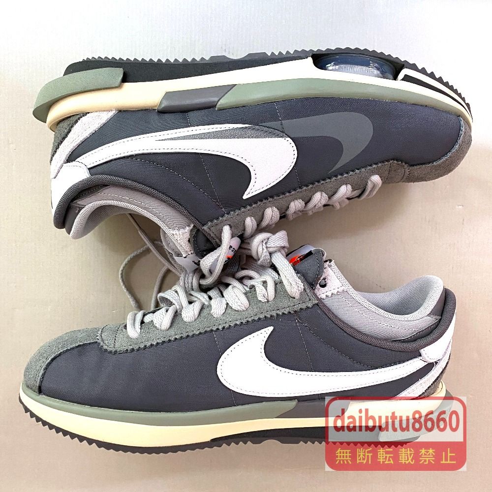 03w26871【タグ/箱付き美品】sacai × Nike Zoom Cortez Iron Grey 