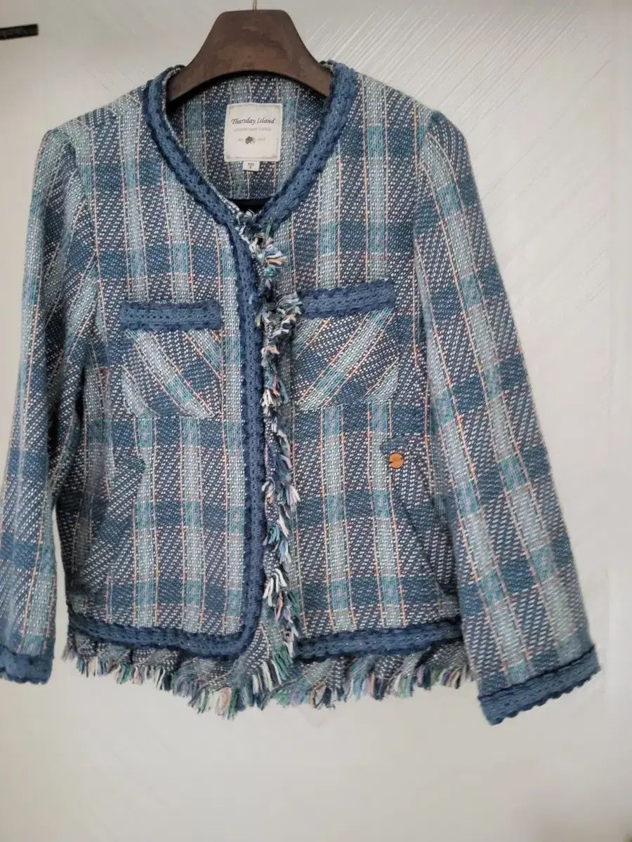 サースデーアイランド ブルー CHECK ツイード ジャケット S