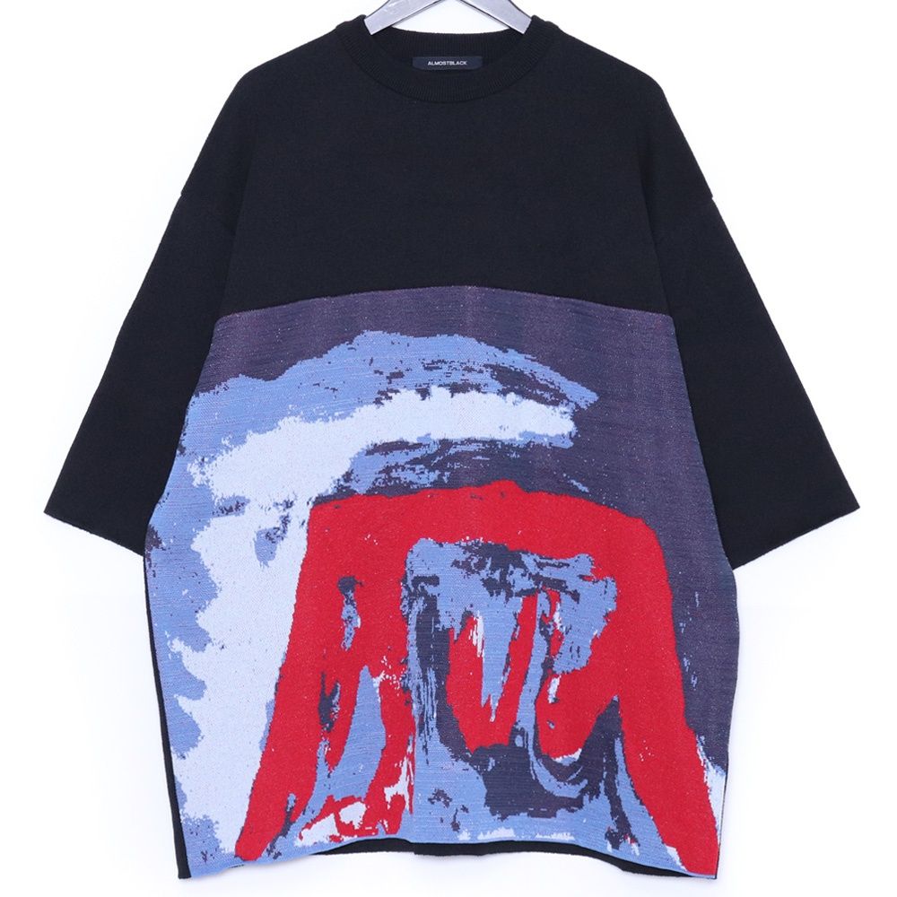 ALMOSTBLACK Fuji Jacquard Knit サイズ2 ブラック 24SS-KT02