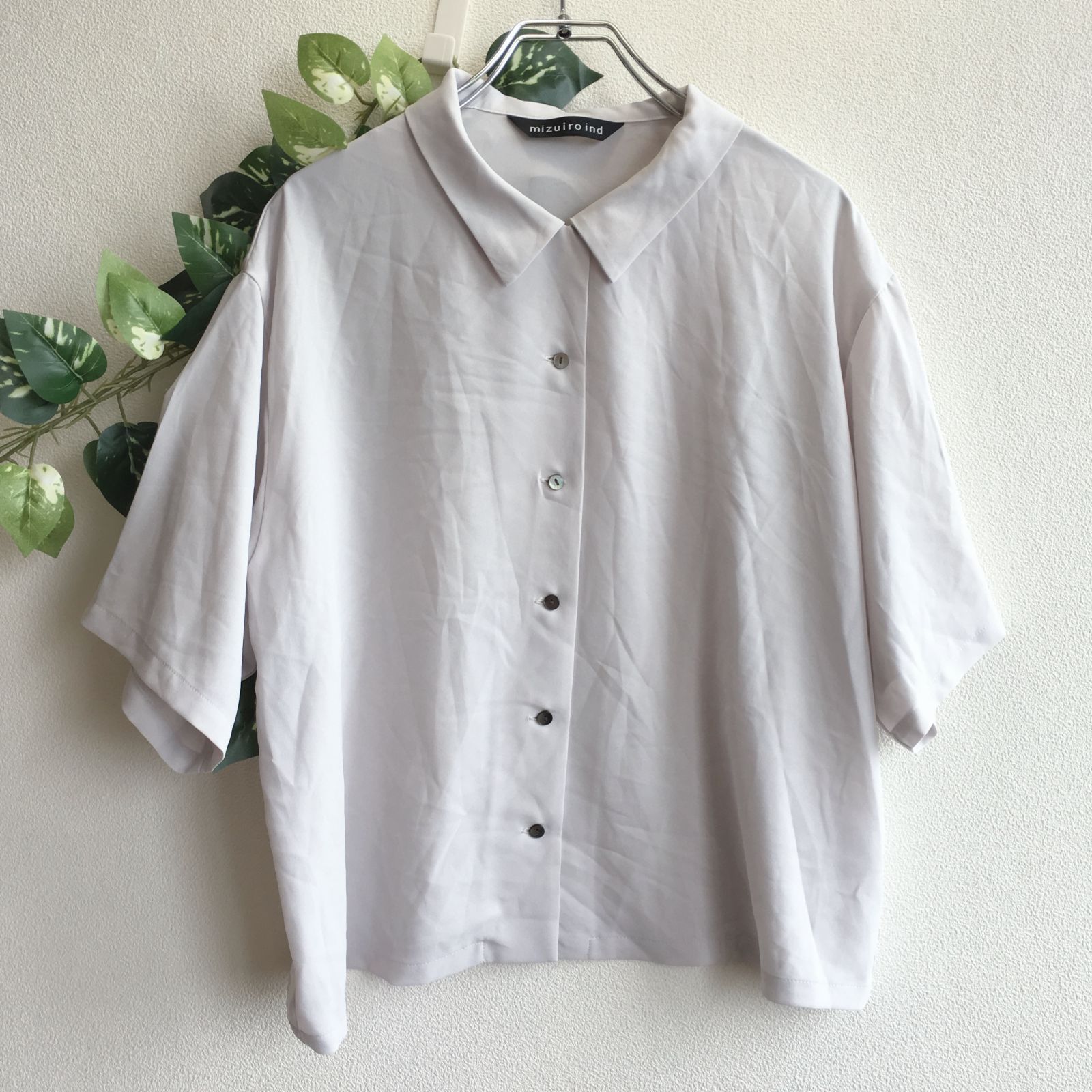 美品✨ ミズイロインドmizuiro ind 半袖 ブラウス シャツ オーバー
