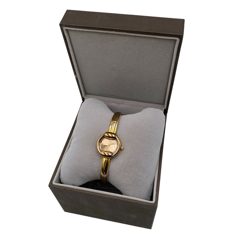 中古品】 GUCCI グッチ 1400L GG PINK DIAL BANGLE WATCH ピンク