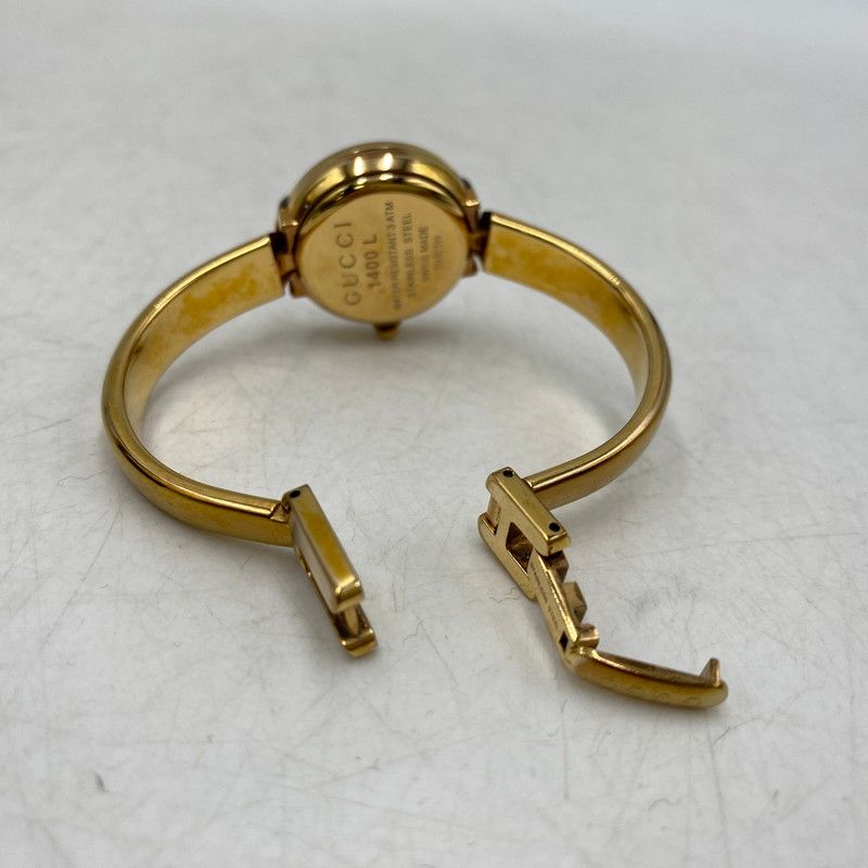 中古品】 GUCCI グッチ 1400L GG PINK DIAL BANGLE WATCH ピンク