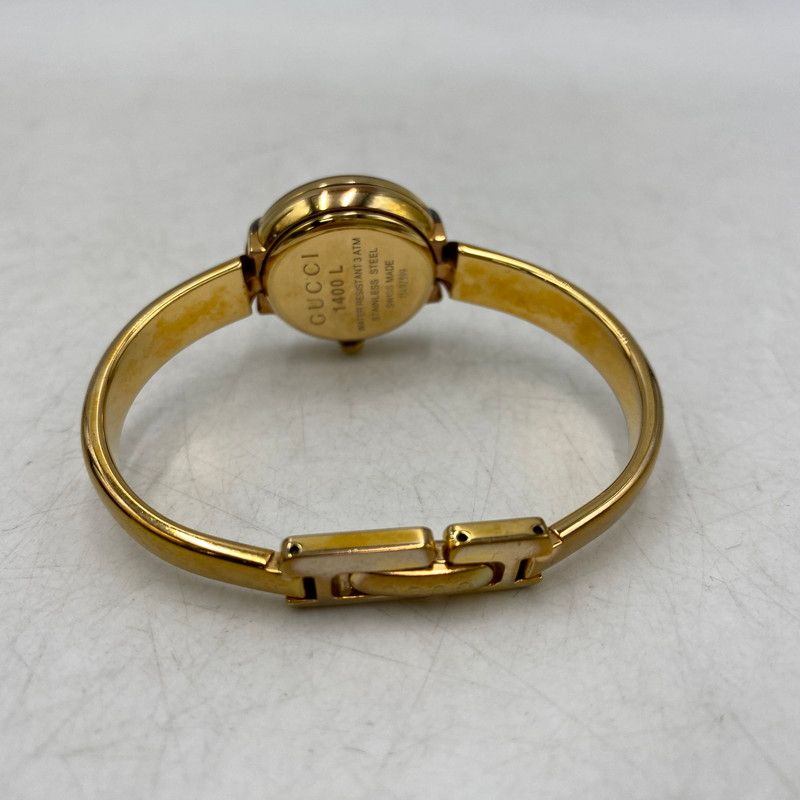 中古品】 GUCCI グッチ 1400L GG PINK DIAL BANGLE WATCH ピンク