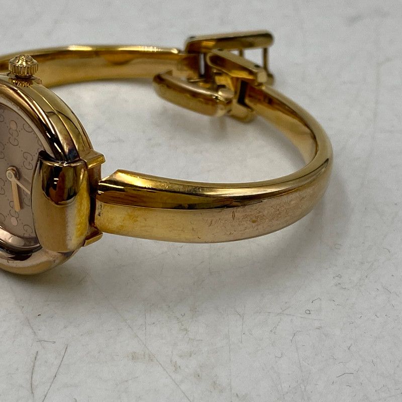 中古品】 GUCCI グッチ 1400L GG PINK DIAL BANGLE WATCH ピンク