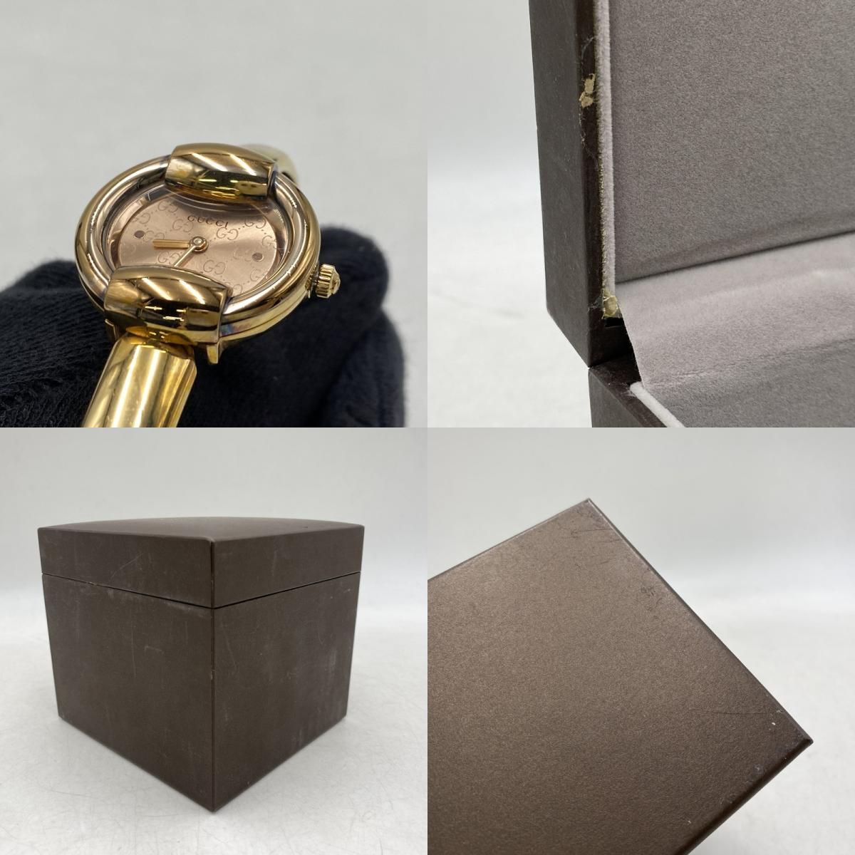 中古品】 GUCCI グッチ 1400L GG PINK DIAL BANGLE WATCH ピンク