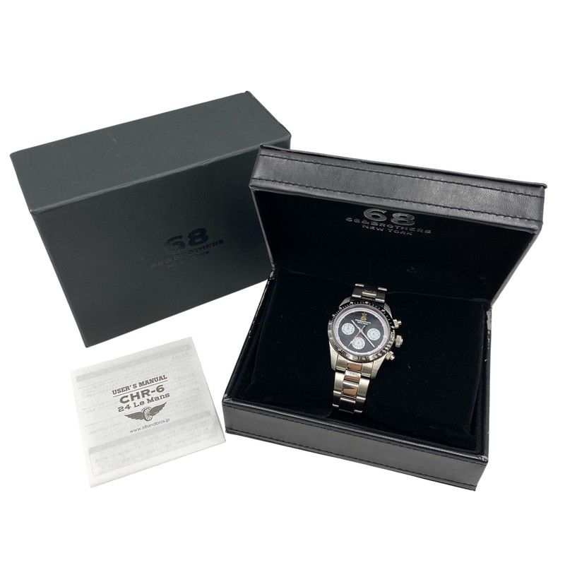 【中古品】 68＆BROTHERS シックスティエイトアンドブラザーズ CHR-6 24 LE MANS パンダ文字盤 CHRONOGRAPH QUARTZ クロノグラフ クォーツ 時計 腕時計 【197-260531-kh-10-izu】