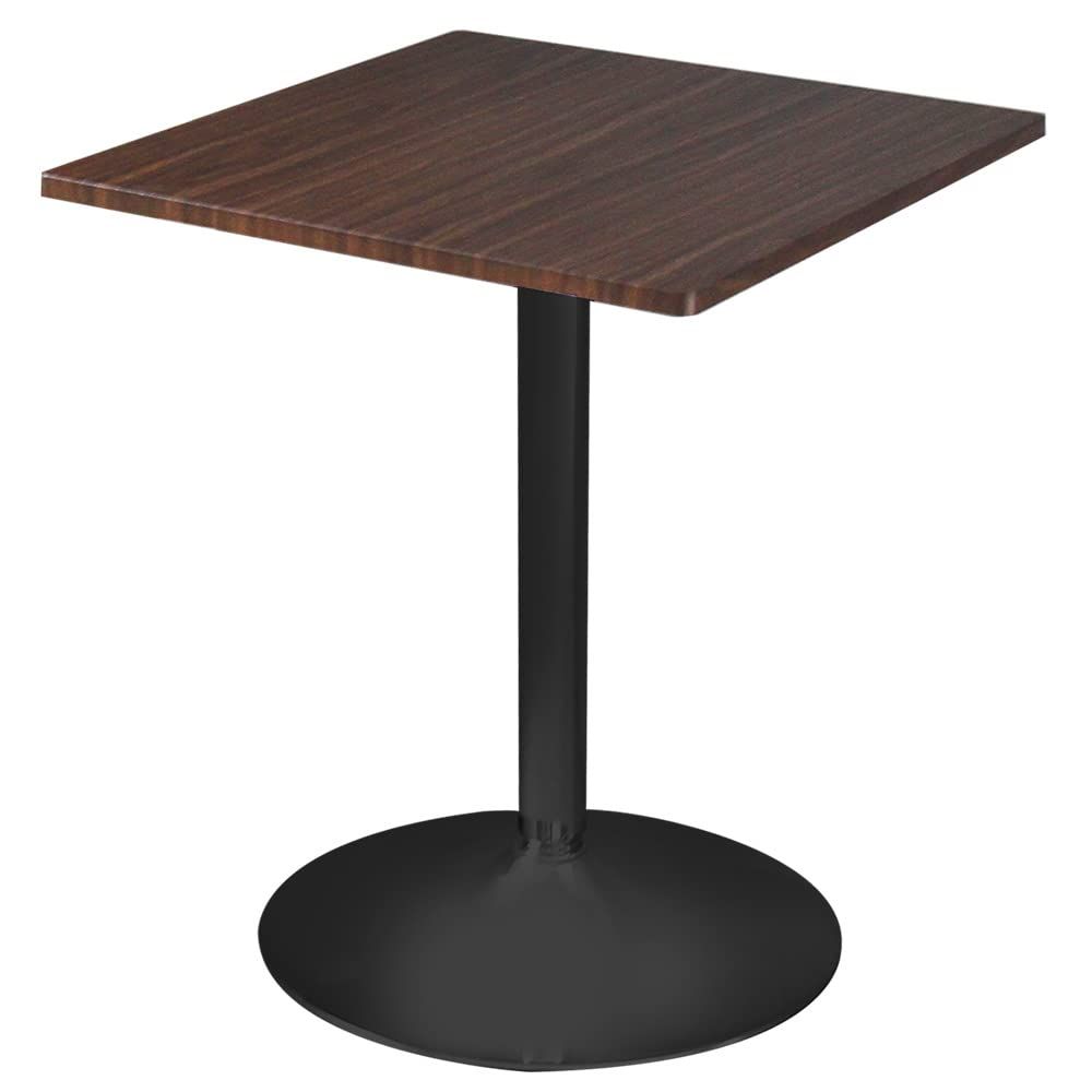 【新品】カフェテーブル 600×600×H710 スチール脚 黒脚 木目(ダークブラウン) 幅60cm ダイニングテーブル 机 aecd3c2e