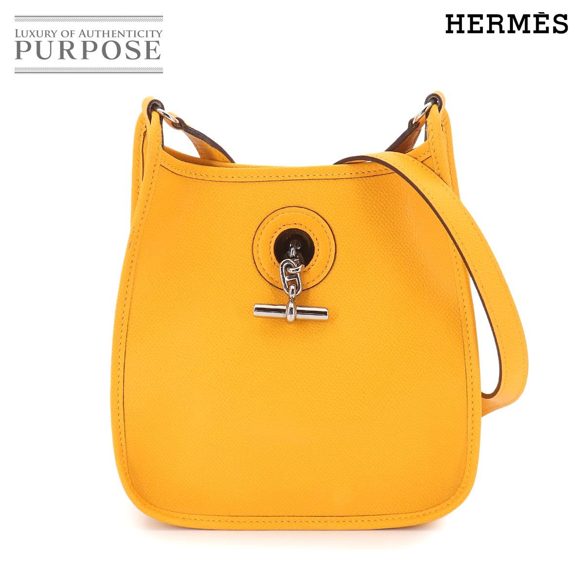 新品同様 エルメス HERMES ヴェスパ TPM ショルダー バッグ エプソン ジョーヌ □H刻印 シルバー 金具 Vespa TPM 90325032