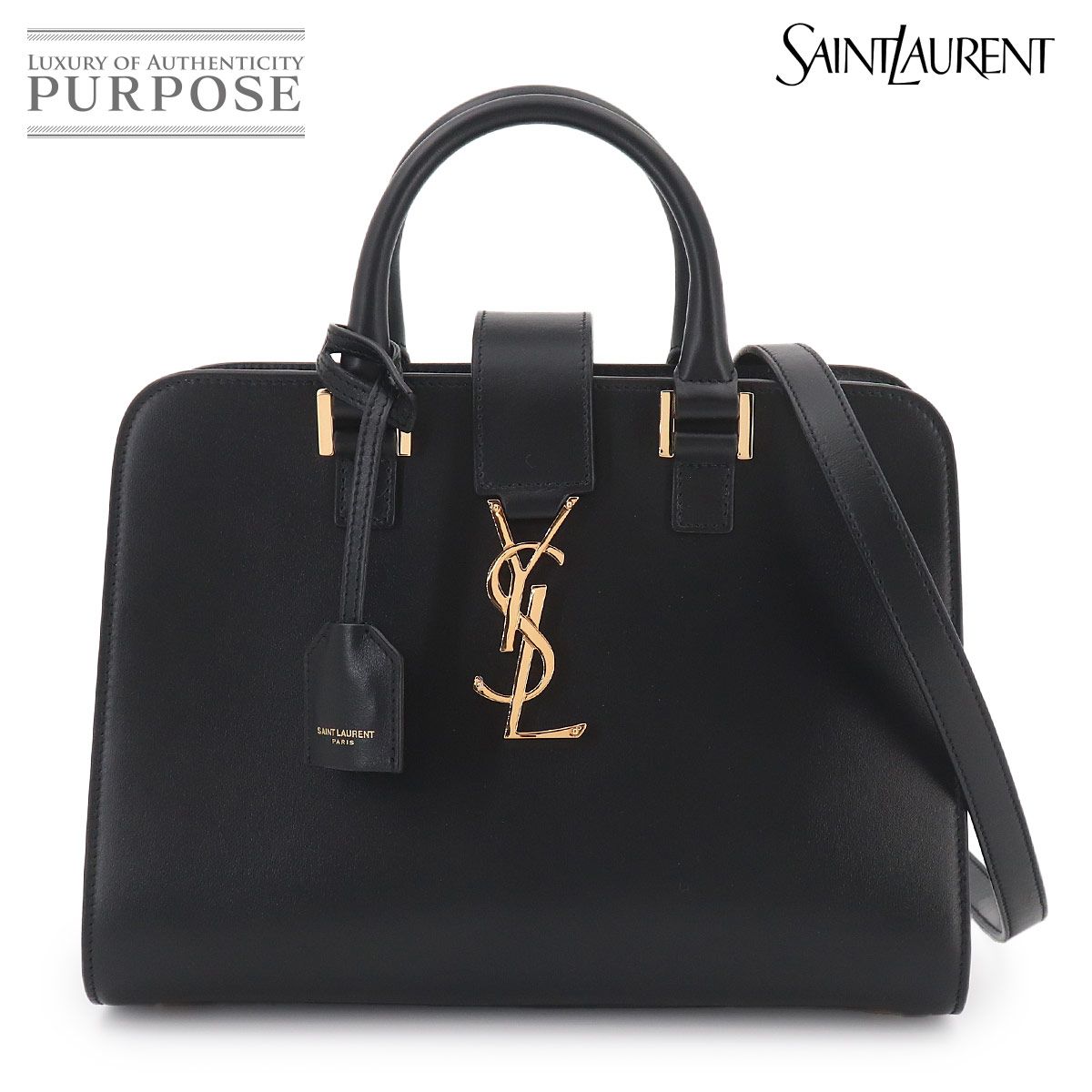 未使用 展示品 サンローラン SAINT LAURENT ベイビー カバス 2way ハンド ショルダー バッグ レザー ブラック 568853 90325431