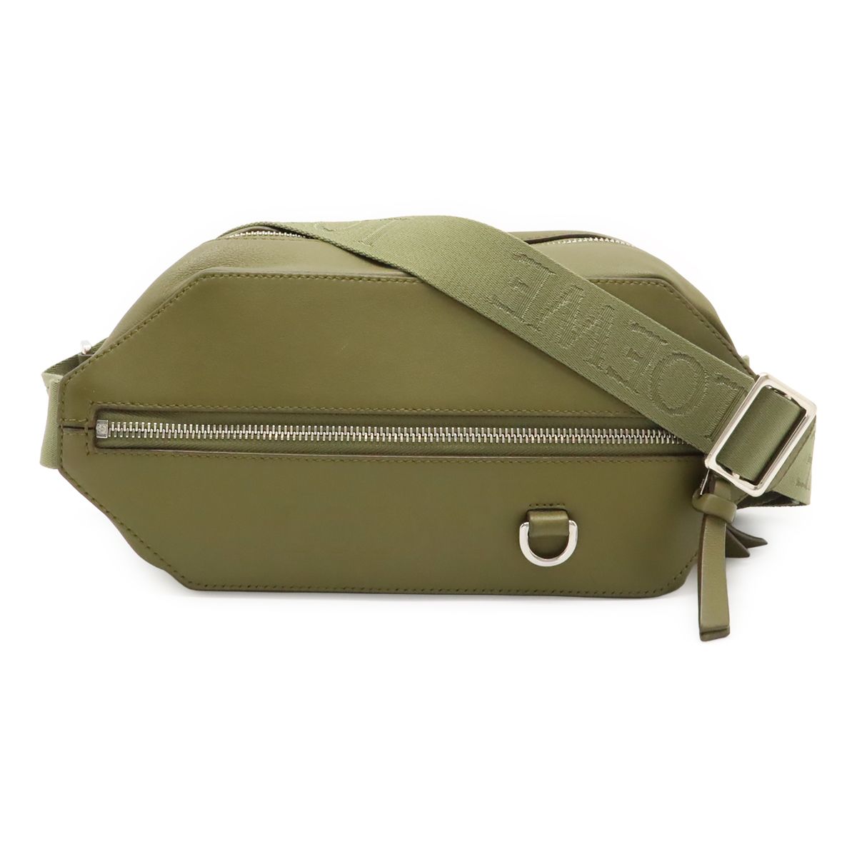 LOEWE ロエベ コンバーチブル スリング ボディバッグ ショルダーバッグ レザー カーキグリーン シルバー金具 B777NCNX01
