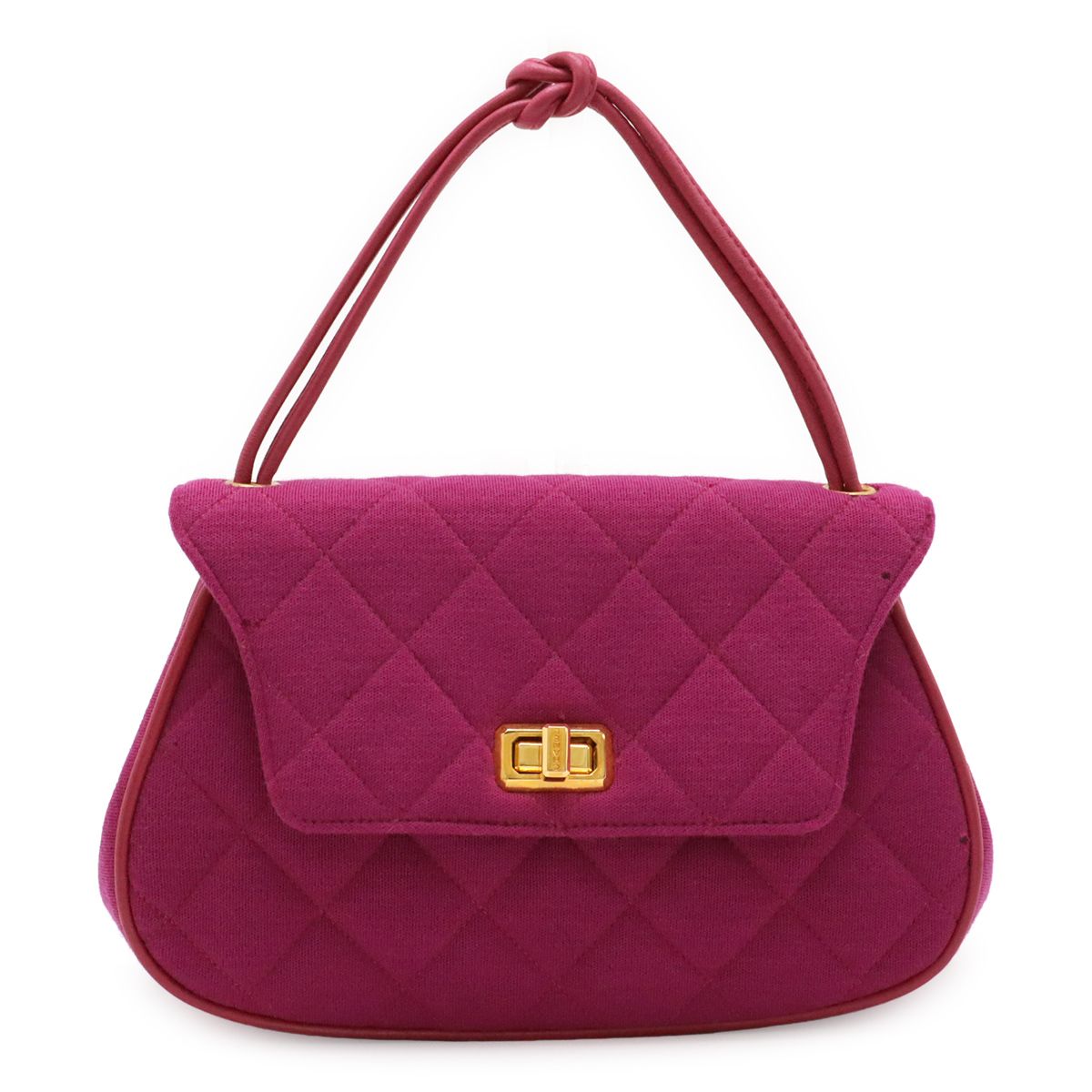 CHANEL シャネル マトラッセ キャンバス ハンドバッグ ミニバッグ コットン パープル 紫 ゴールド金具 92,400円