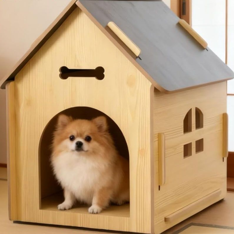 E5472◇未使用 犬小屋 木製 ドッグハウス ドッグルーム ペットハウス 