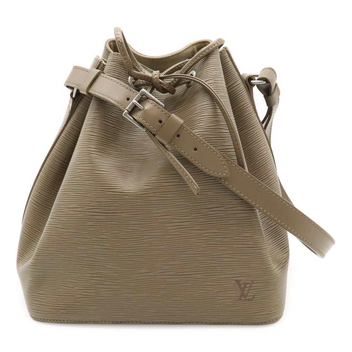 LOUIS VUITTON ルイ ヴィトン エピ プチノエ 巾着 ショルダーバッグ セミショルダー ワンショルダー 肩掛け ペッパー グレージュ系 M4410C