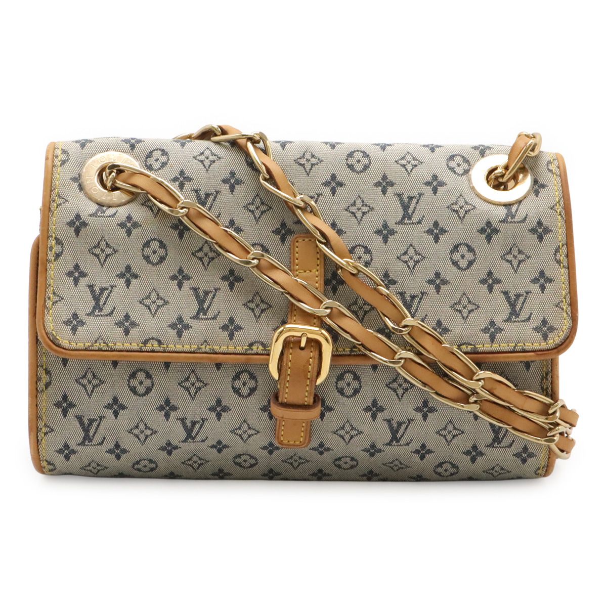 LOUIS VUITTON ルイ ヴィトン モノグラムミニ カミーユ チェーンバッグ ダブルチェーン ショルダーバッグ 斜め掛け キャンバス 青 ブルー M92002