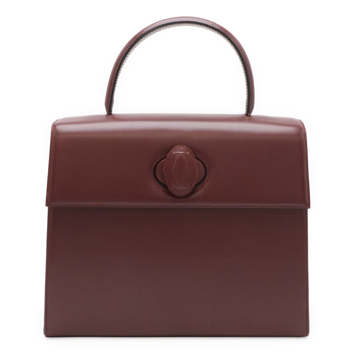 Cartier カルティエ マストライン フラップバッグ ハンドバッグ カーフレザー ボルドー ゴールド金具 L1000169