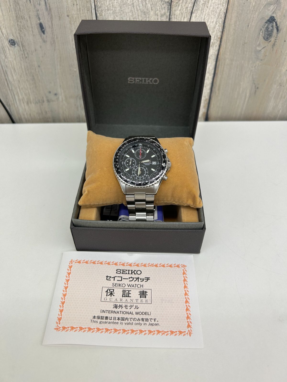 稼働/新品電池】SEIKO ラウンド 青文字盤 メンズ腕時計 クォーツ SEIKO