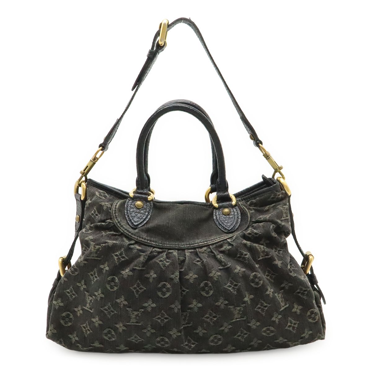 LOUIS VUITTON ルイ ヴィトン モノグラムデニム ネオカビィMM ネオカヴィ トートバッグ 2WAY ショルダーバッグ 肩掛け ノワール 黒 M95351