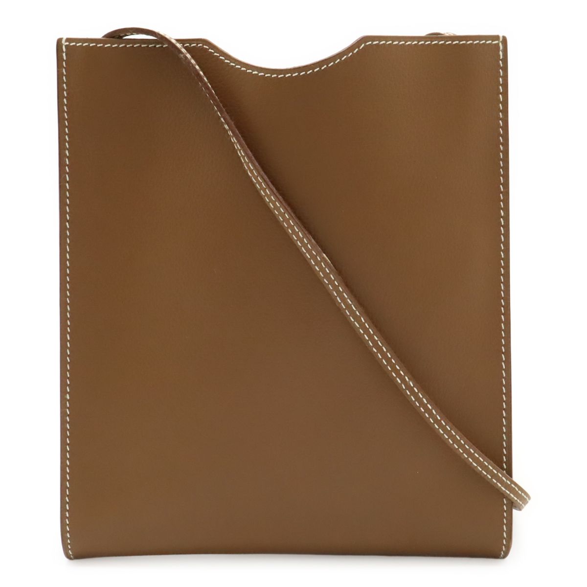 HERMES エルメス オニメトゥ ショルダーバッグ ポシェット ミニバッグ 斜め掛け レザー ブラウン 茶 □F刻印