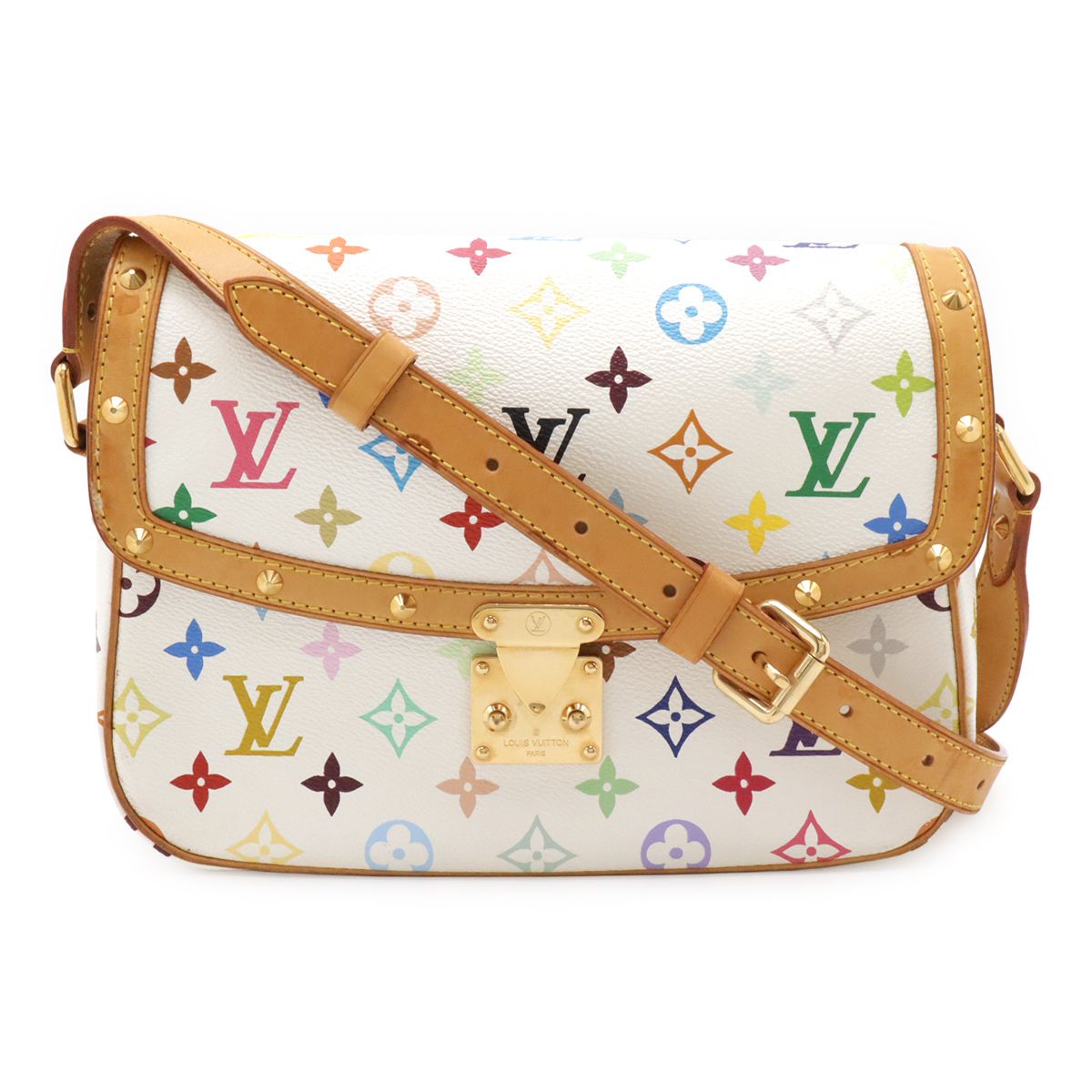 LOUIS VUITTON ルイ ヴィトン モノグラムマルチカラー ソローニュ ショルダーバッグ 斜め掛け ブロン 白 ホワイト M92661