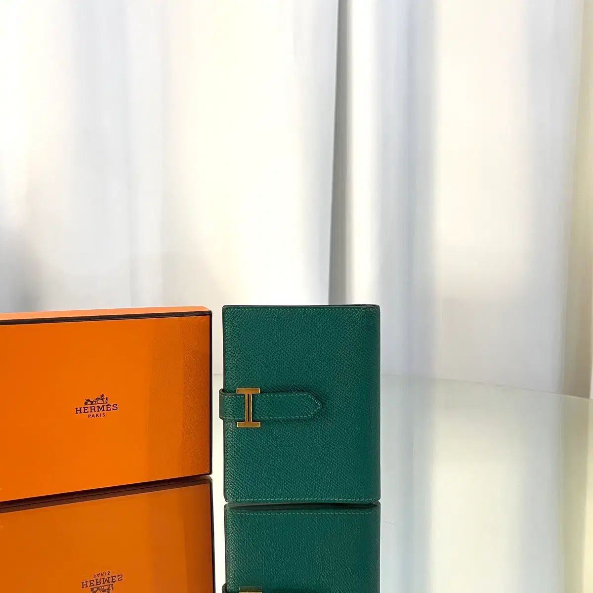 Y刻印 20年式/ボックス構成 Hermes エルメス アプソン ベアン 二つ折り財布