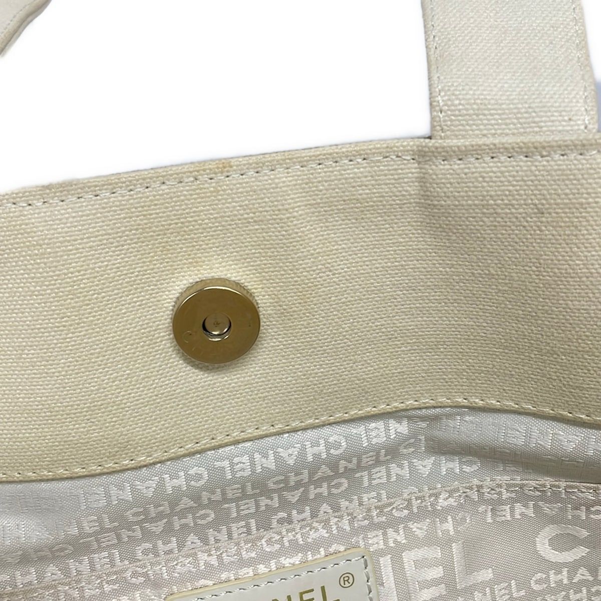 CHANEL(シャネル) トートバッグ ウィンドウライン グレー×アイボリー 