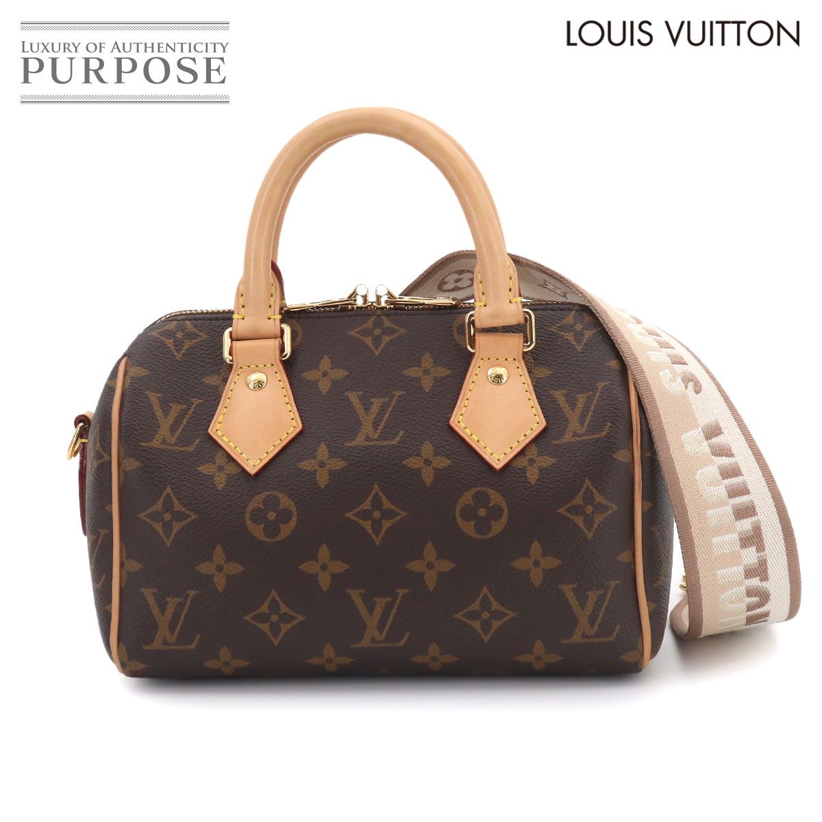 美品 ルイ ヴィトン LOUIS VUITTON モノグラム スピーディ バンドリエール 20 2way ハンド ショルダー バッグ ベージュ M46222 90326080