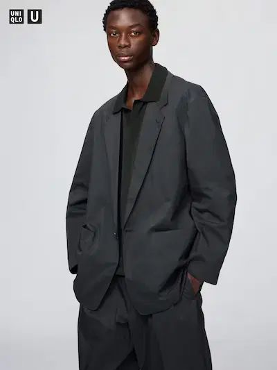 新品) UNIQLO U リラックスフィットジャケット ブラック / L