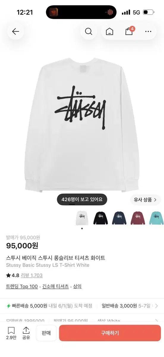 STUSSY ベーシック STUSSY ロングスリーブ Tシャツ 白 X-LARGE