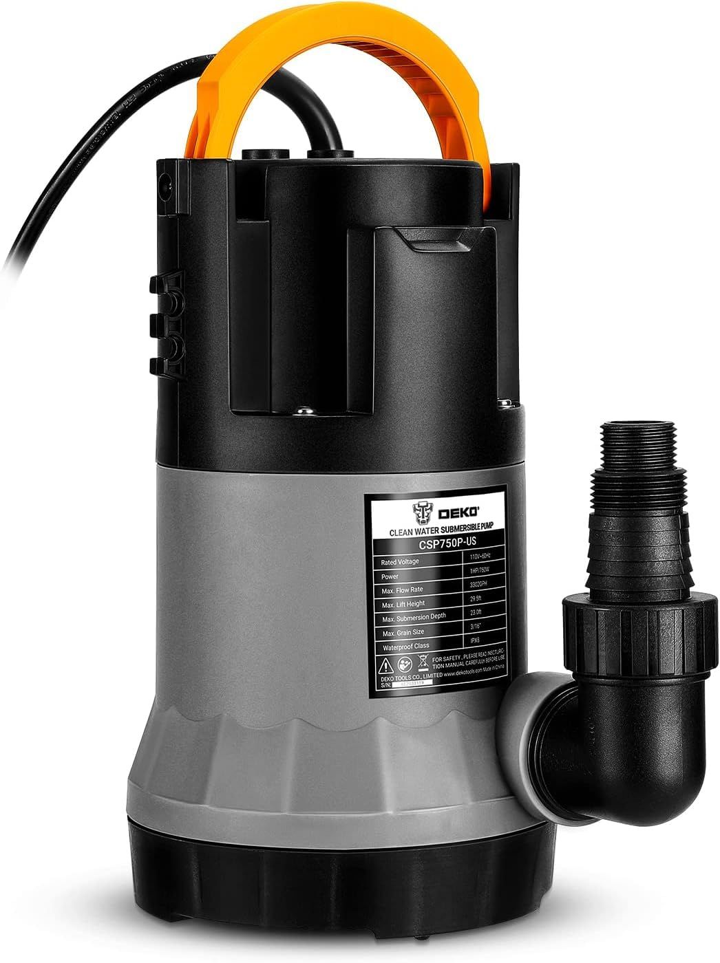 750W 水中ポンプ DEKOPRO 底部入水式 排水ポンプ 最大吐出量12500L/H 最大揚程9M 汚水 清水用 60Hz/50Hz 循環ポンプ 水耕栽培 ウォーターポンプ 水族館給水 散水 日本語取扱説明書so