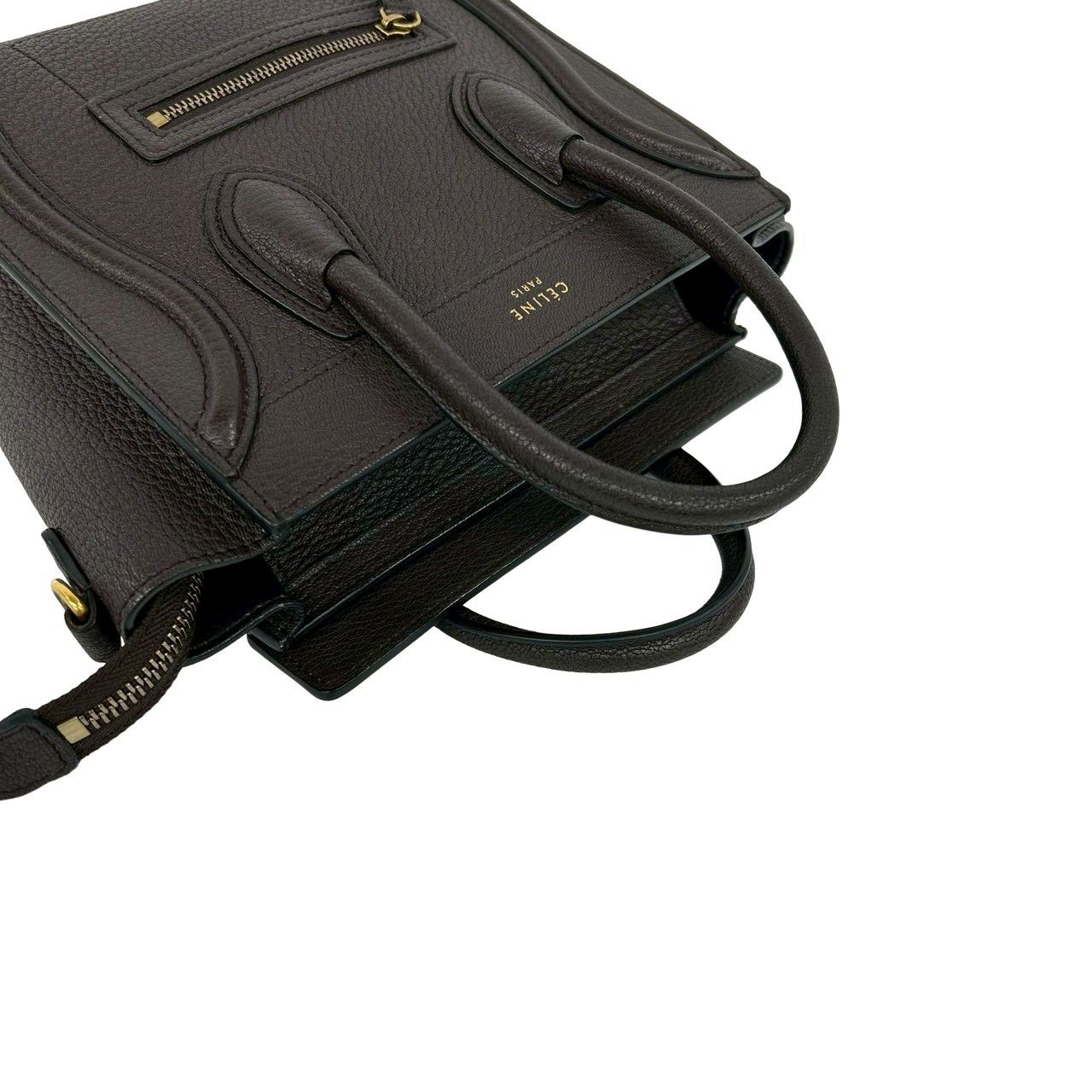未使用保管品 CELINE セリーヌ ラゲージ ナノ ショッパー レザー 2way