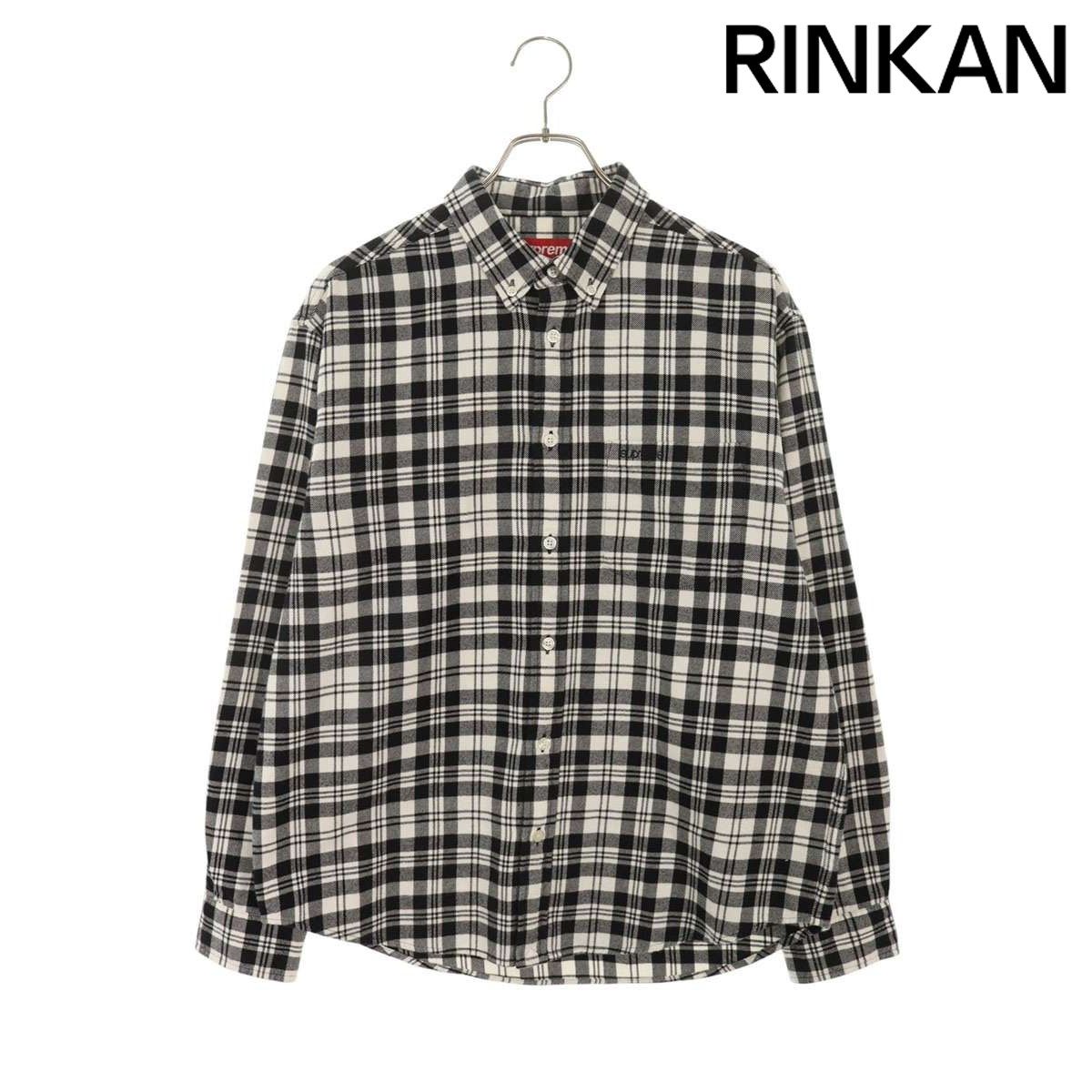 シュプリーム Plaid Flannel Shirt ロゴ刺繍チェック長袖シャツ メンズ S