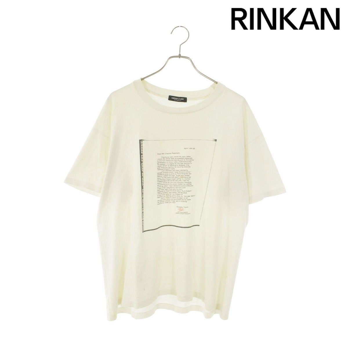 アンダーカバー 95AW Letter to Charles Peterson 1995 レタープリントTシャツ メンズ