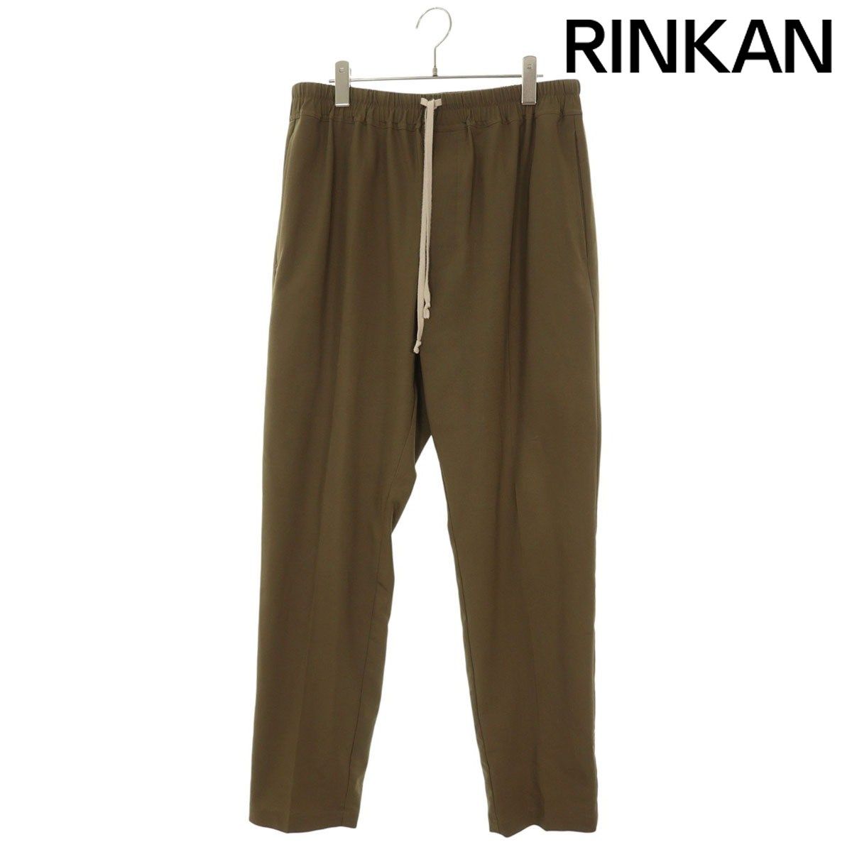 リックオウエンス 24AW RU02D6390-ZL ドローストリングストレートウールロングパンツ メンズ 52