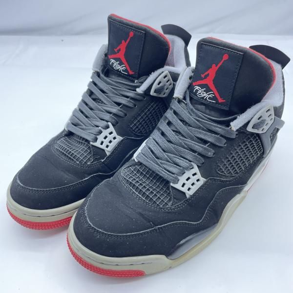 【中古】NIKE AIR JORDAN 4 Retro Bred サイズ26cm ブラック ナイキ 308497-060[19]