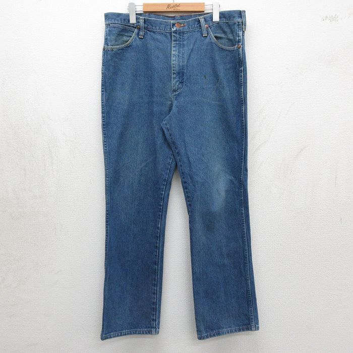 W38/古着 ラングラー ジーンズ メンズ 90年代 90s コットン USA製 紺 デニム【spe】 26may09